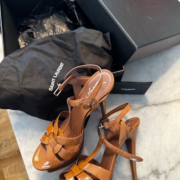 Saint Laurent YSL Women's Patent heels 42 Tribute 105 original box BRAND NEW 👠 - Picture 1 of 16